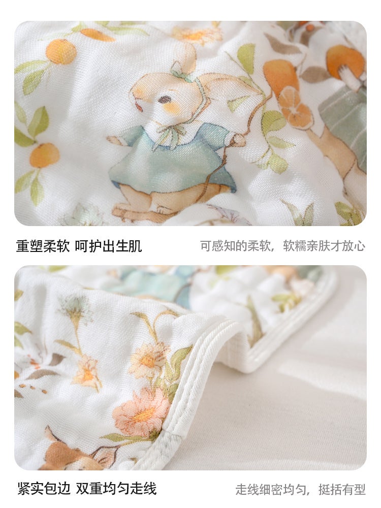 Baby Saliva Towel Type A Pure Cotton Baby Towel Baby Gauze Towel Six-Layer Seersucker Cotton Small Towel - Image 3